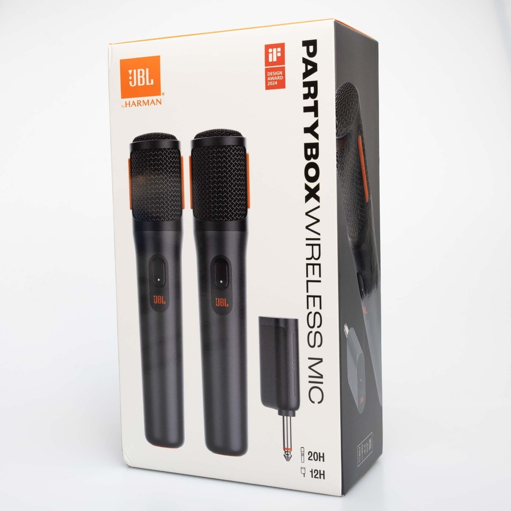 NEW JBL PARTYBOX Wireless Dual Microphone System & Dual Channel Receiver Adapter