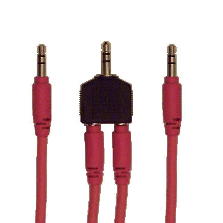 Y-Splitter 1/8 3.5mm Male Stereo Plug to Dual Male Stereo Plugs with Two Cables