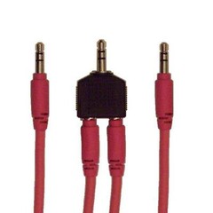 Y-Splitter 1/8 3.5mm Male Stereo Plug to Dual Male Stereo Plugs with Two Cables