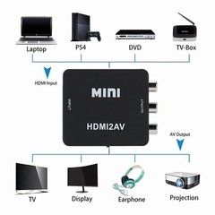 RCA AV to HDMI HD Converter Adapter Composite 3RCA CVBS Audio Video Wii NES SNES