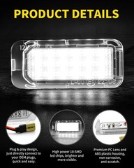 LED License Plate Lights 18-SMD Bright White Tag Lamp Assembly Compatible with F
