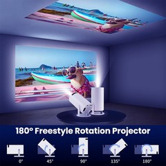 4K Mini Projector Android LED 1080P WiFi Bluetooth HD Portable Home Theater HDMI