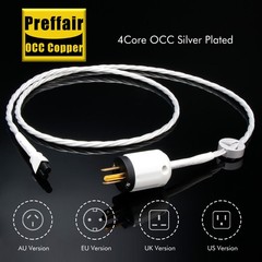 EU/US Version to Figure 8 Power Cord OCC Copper Silver Plated Conductor