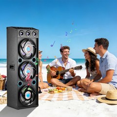 Bluetooth Triple 12” Woofer & 1” Tweeter Recording High-Performance PA Speaker