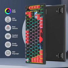 75 Percent Keyboard Gasket-Mounted with Sound Absorbing Pads, 82-Key Compact Wir