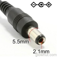 12 VDC cylindrical male female plug 5.5 2.1 mm splitter 9 volt battery connector