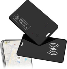 2-Pack Wallet Tracker Card for Apple Find My(iOS Only), Rechargeable Thin Finder