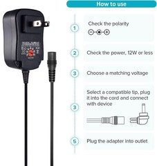 Universal AC to DC 3V~12V Adjustable Power Adapter Supply Charger Electronics