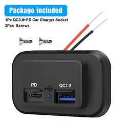 2X 12-24V 4.8ADual USB PD QC3.0 Car Boat RV Fast Charger Socket LED Power Outlet