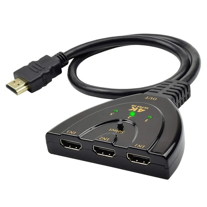 3 Port HDMI Switch Splitter 4K HD Switcher Selector for PS4 PS3 Xbox HDTV 3D