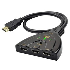 3 Port HDMI Switch Splitter 4K HD Switcher Selector for PS4 PS3 Xbox HDTV 3D