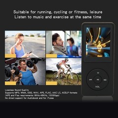 Portable Music Player: 8GB Memory, 64GB Expandable, 30 Hours Playback, FM Radio