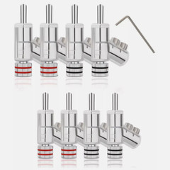 8PCS Hi-End Rhodium / Gold Plated Lock Banana Plug Audio Speaker Cable Connector