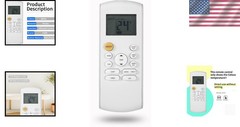 Easy-to-Use Infrared Remote for Midea Air Conditioners – Black, Compact Design