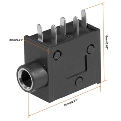 6 Pcs PCB Mount 3.5mm 5 Pin Socket Stereo Jack Video Connector Black PJ325