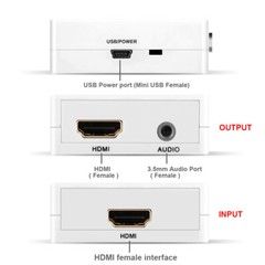 NEW HDMI Input Mini HDMI2HDMI Audio Converter HDMI Extractor Splitter 3.5mm Out