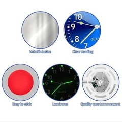 Mini Car Clock Stick on Dashboard Color: Black, WhiteItem Package Quantity: 2