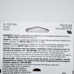 Duracell 123 Lithium 3V Batteries DL123 CR17345 (6 Pack) Exp 2033