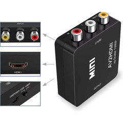 RCA to HDMI Converter with USB Cable 1080P AV to HDMI Adapter AV2HDMI AV/CVSB to