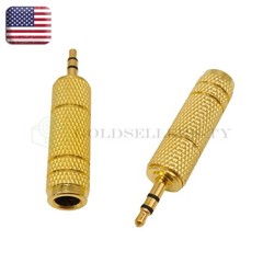 2PCS 6.35mm 1/4″Female to 3.5mm 1/8″ Male Jack Stereo Headphone Audio Adapter