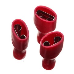 20-200pcs Red Female 1/4″ Spade Terminals Fully Insulated Crimp Wire Connectors