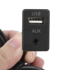 AUX USB Cable, 3.5mm Auto Audio Cable Extension Adapter Flush Black