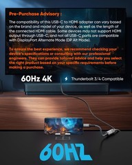 USB C to HDMI Adapter (4K@60Hz), USB Type C to HDMI Cable Adapter [High Speed, T