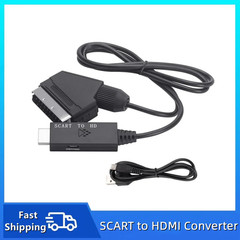 SCART to Hdmi-Compatible Converter Cable 1080P SCART in HDMI Out HD 720P/1080P S