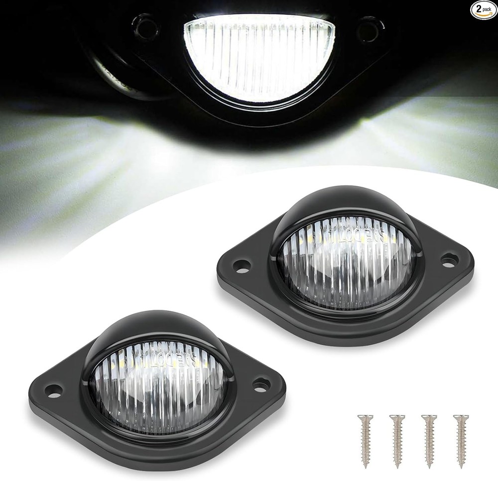 2 PCS Car LED License Plate Light, ABS Waterproof and Shockproof 6500K High-brig