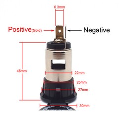 2pcs 12V 120W Car Cigarette Lighter Power Outlet Socket with Waterproof Cover US