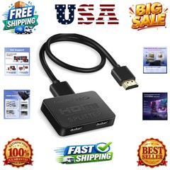 HDMI Splitter 1 in 2 Out [w/ 4 Ft Hdmi Cable]Not for Extended Display-Mirror …