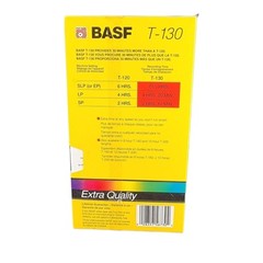BASF Extra Quality T-130 VHS Video Tape 6-1/2 hours New Sealed