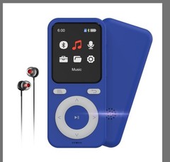 64GB MP3 Player withtooth,tooth Portable HiFi Lossless Sound MP3 Player Blue