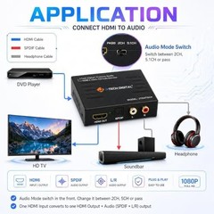 J-Tech Digital Premium Quality 4k HDMI to HDMI + Audio (SPDIF + RCA Stereo) A…