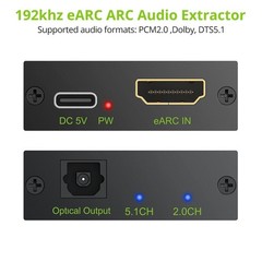 LiNKFOR eARC/ARC Audio Extractor, HDMI eARC to Optical Converter