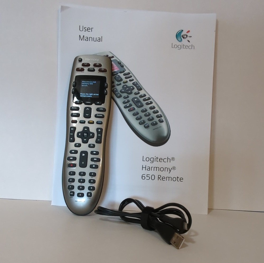 Logitech OEM Original Harmony 650 Wireless Remote Control Silver Black USB