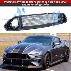 WildWell Mustang Grill For Ford Mustang 2018-2023 Front Upper 2018-2023 Black