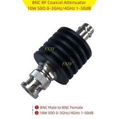 BNC RF Coaxial Attenuator 10W 50Ω 0-3GHz/4GHz 1/2/3/5/6/10/15/20/25/30/40/50dB