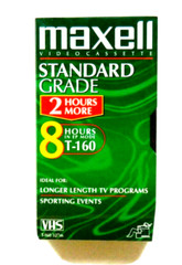 Videocassette VHS Maxell T-160 Standard Grade up to 8 hours