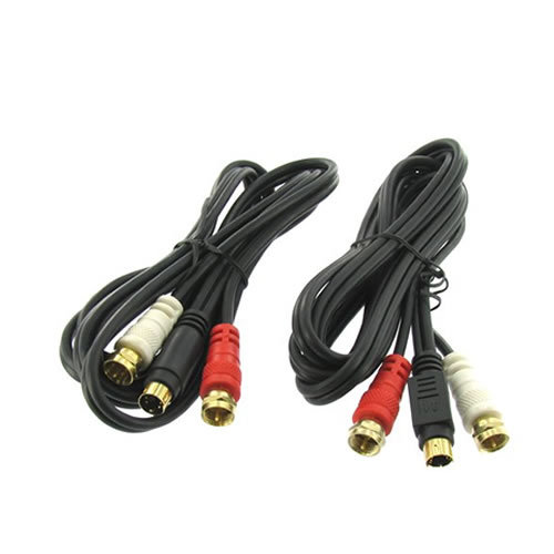 Male S-Video to 2 F Male Y/C Breakout Adapter Cables