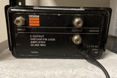 Gemini DM2000 2 Output VHF/UHF/FM 24DB Distribution Amplifier 50-900 MHz 117VA