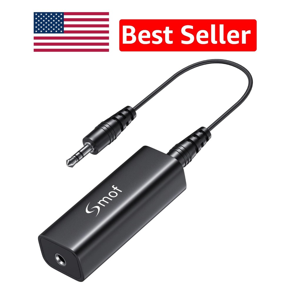 Effortless Plug-and-Play Ground Loop Isolator with 3.5mm Audio Cable Included