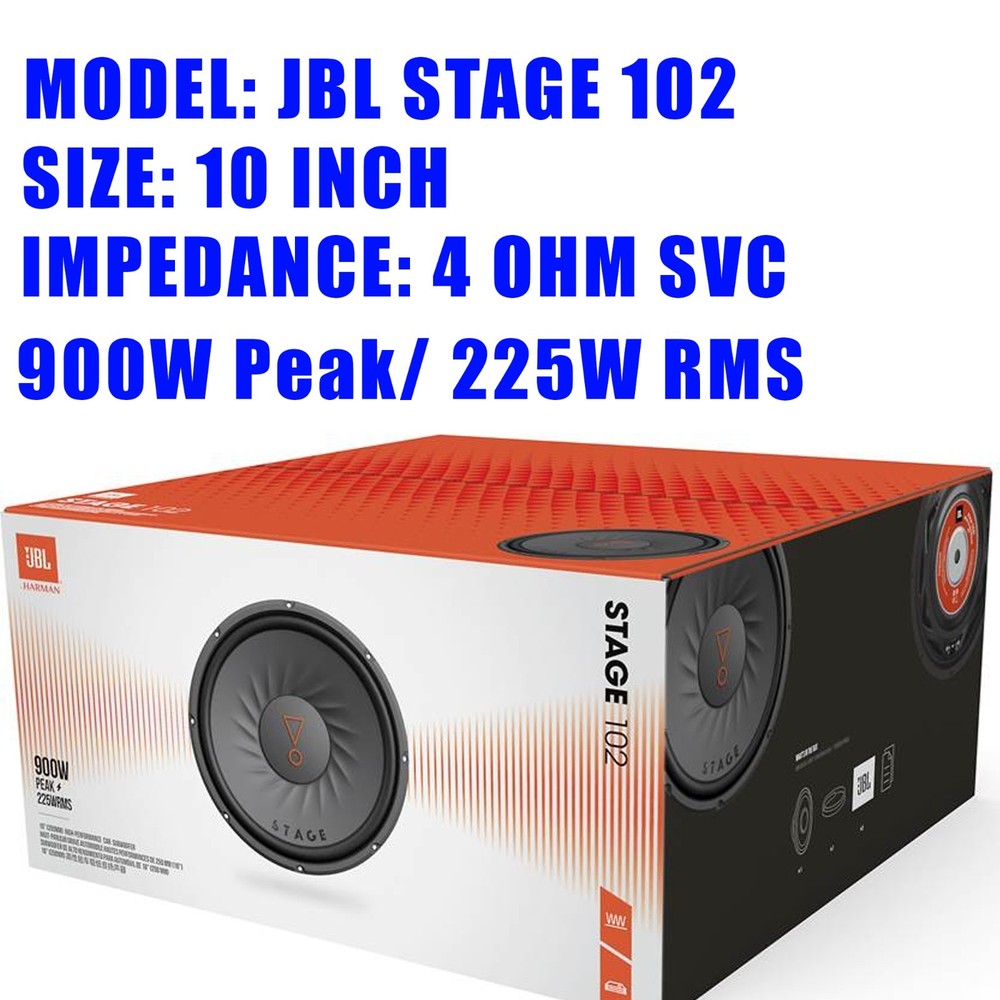 NEW JBL Stage102AM 10in. Subwoofer 900 Watts Peak High Performance 10″ Subwoofer