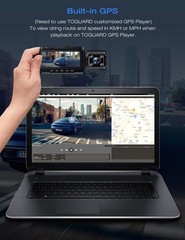 4K WiFi GPS Dual Dash Cam 3″ Screen 2160P+1080P Car Camera Night Vision G-Sensor