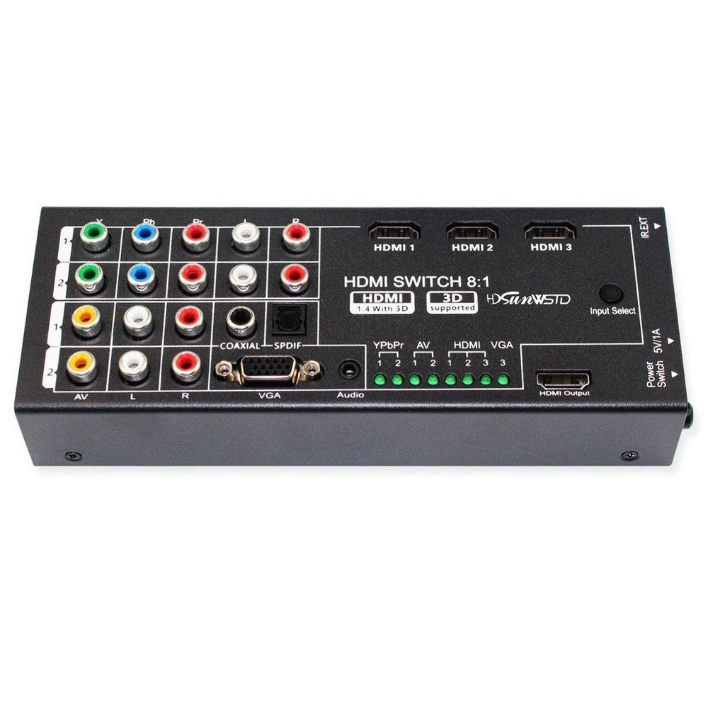 Multi-Functional HDMI Converter with 8 Inputs (VGA + AV + Ypbpr Component + H…