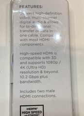 ATIVA ULTRA SLIM HIGH SPEED HDMI CABLE w/ETHERNET 4ft White 529-799 3D/4K NEW