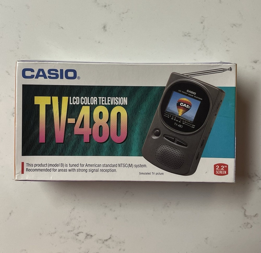 New Sealed Vintage Casio TV-480 LCD Color Television 2.2″ Handheld Mini TV480