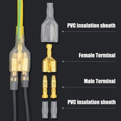 140/700X Motorcycle Brass Bullet Terminal Male Female Electrical Wire Connectors