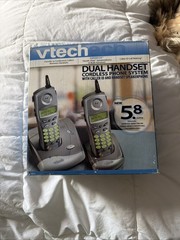 Vetch IP 5825 Dual Handset Cordless Phone System Caller ID Handset speakerphone
