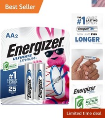Ultimate Lithium AA Batteries 2 Pack – Reliable, Leak Proof for Household Use